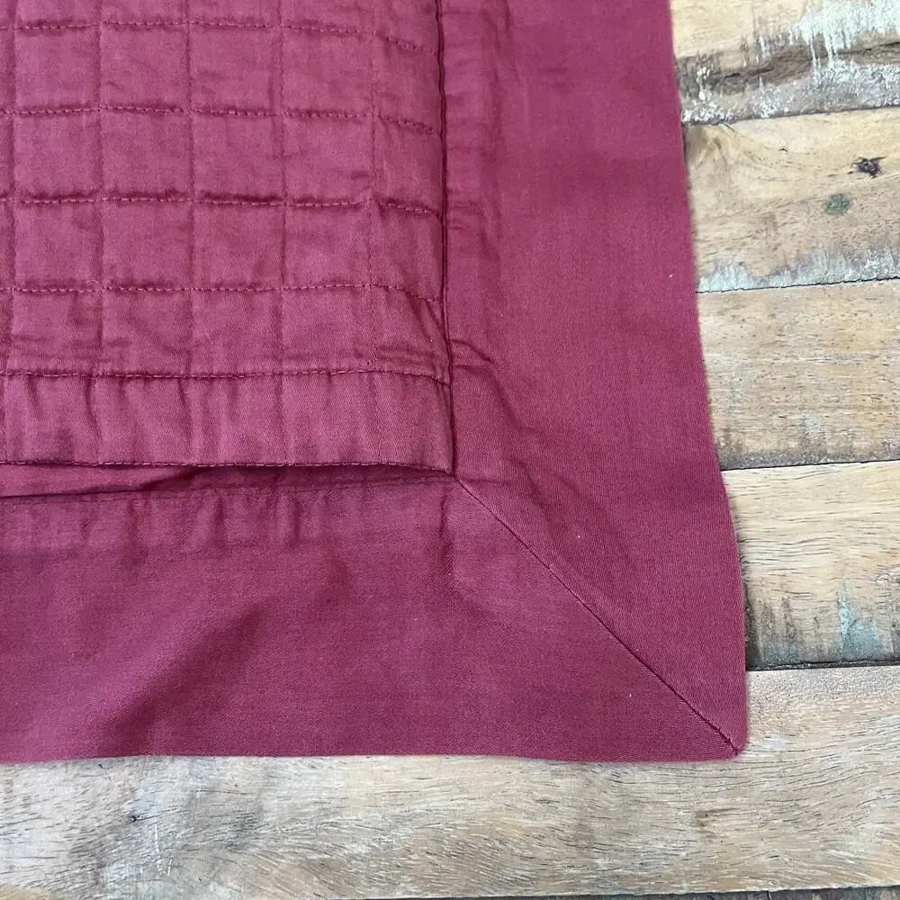 Signoria Firenze Quilted Square Pillow Shams Set of 3 25 x 25 in Maroon Cotton